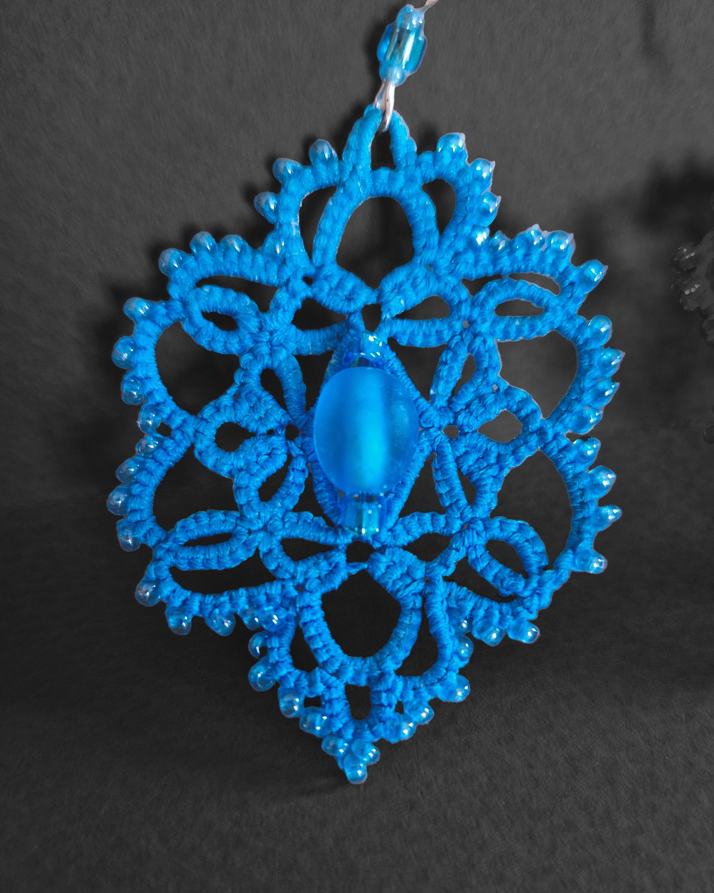Iride Blue – Tatting Lace Earrings & Bracelet Set