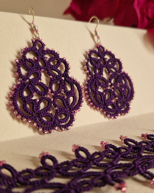 Era – Malva Notturna | Purple and Pink Tatting Lace Set